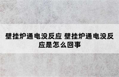 壁挂炉通电没反应 壁挂炉通电没反应是怎么回事